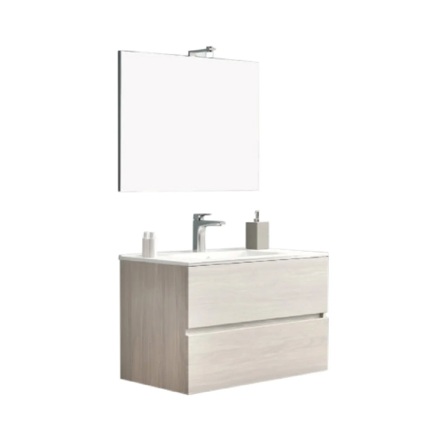 Base sospesa con 2 cassettoni 80 cm