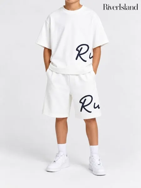 River Island Grey River T-Shirt & Short Set