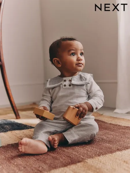 Grey/White Shirt and Trousers Baby Set (0mths-3yrs)