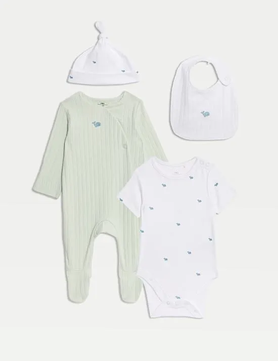 4pc Cotton Rich Nautical Starter Set (0-12 Mths)