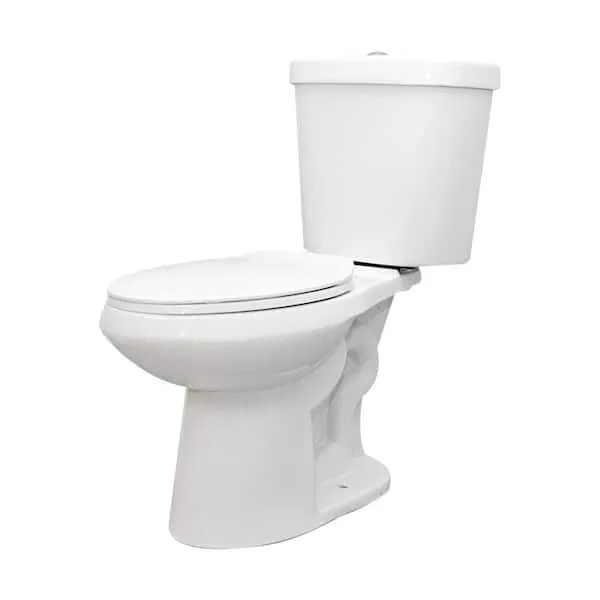Glacier Bay 12 in.​ Rough In 2-​Piece 1.​1 GPF/​1.​6 GPF Dual Flush Elongated Toilet in White, Seat Included