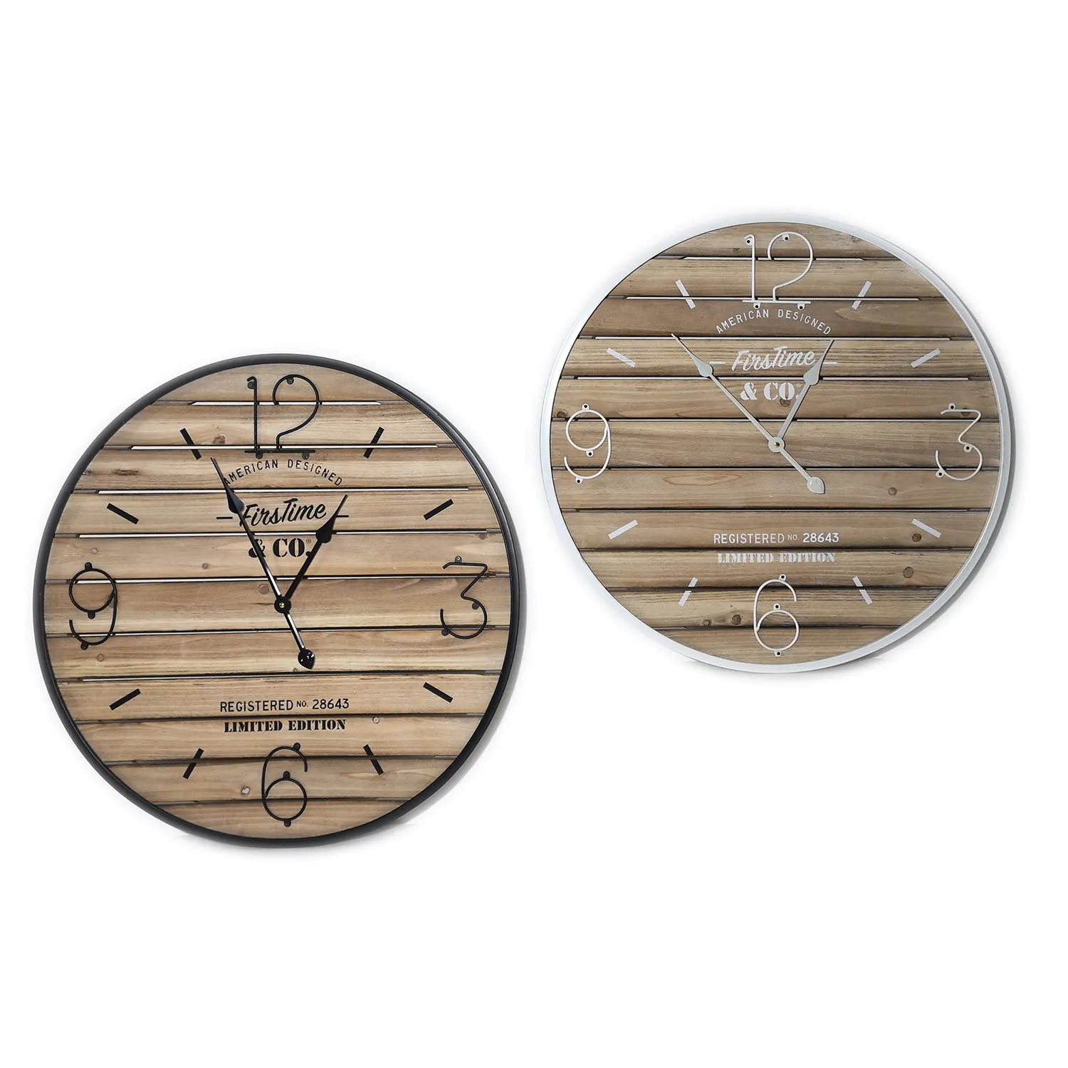 Orologio da Parete Grande in Legno e Metallo diametro 70 cm