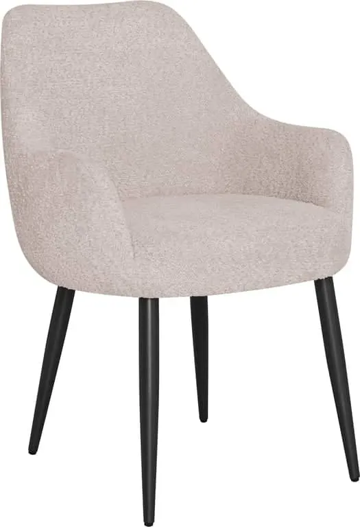 Theo spisestol Beige tekstil, svarte metallben