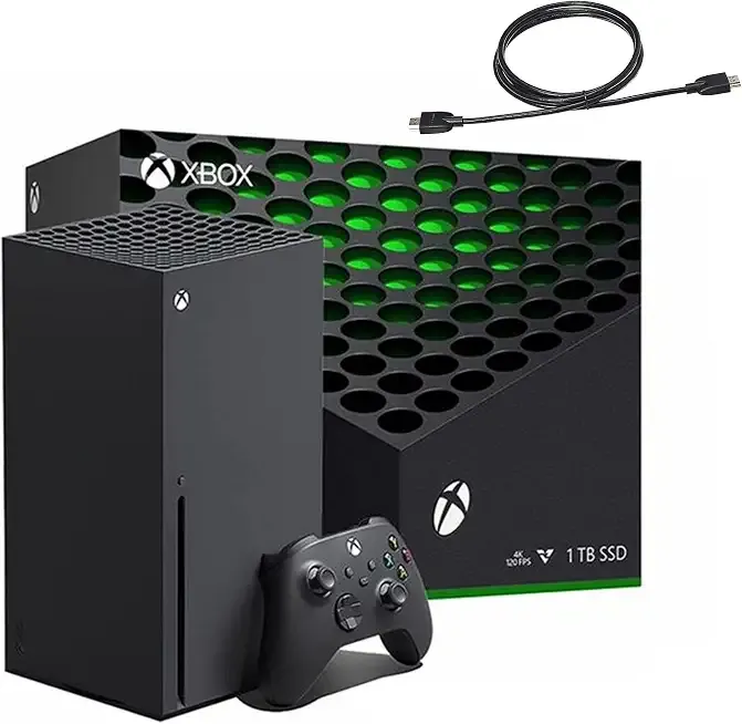 Xbox Series X 1TB Gaming Console Console + 1 Wireless Controller - Backward Compatible with Thousands of Games, Fine-Tuned Performance, True 4K Gaming, Up to 120 FPS - HDMI_Cable