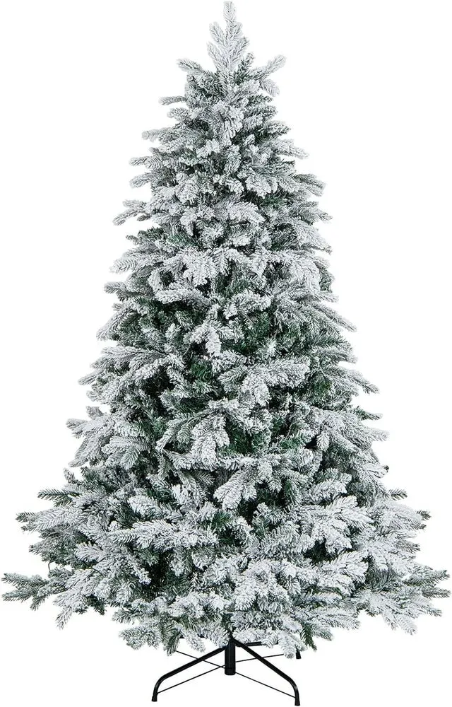 Árbol de Navidad Nevado con Luces 180cm, Arbol de Navidad con Luces Incorporadas, 260 Luces LED Cálidas, 1415 Puntas de PVC y PE, Arvore de Natal con