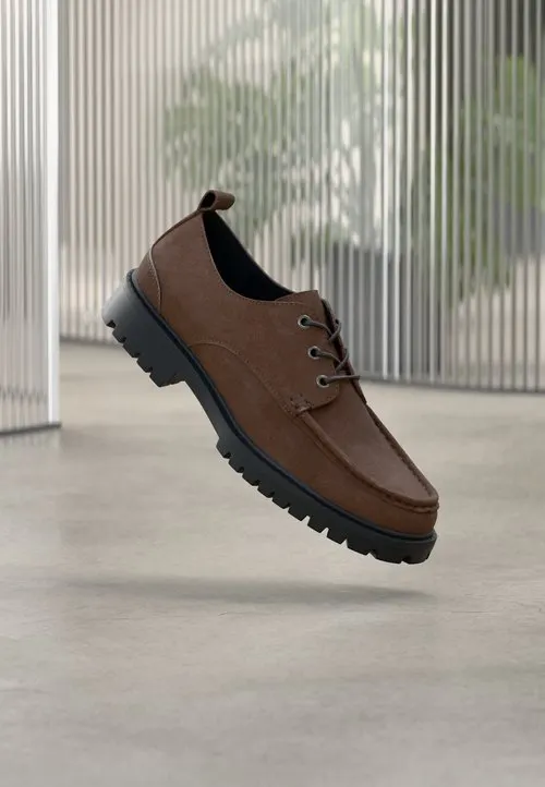 LEATHER UNISEX - Snøresko - dark brown