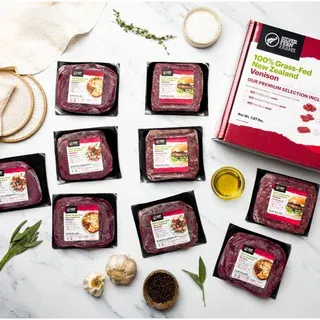 Silver Fern Farms 100% New Zealand Grass-Fed Venison Meat Box - 9 Total Packs, 7.87 Lbs. Total