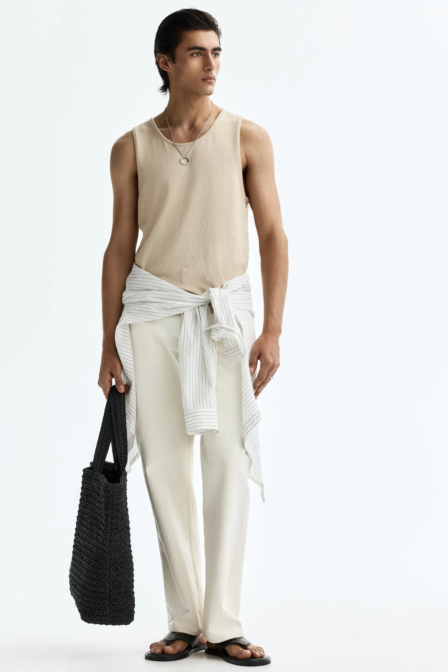 Camiseta sin mangas en punto Regular Fit