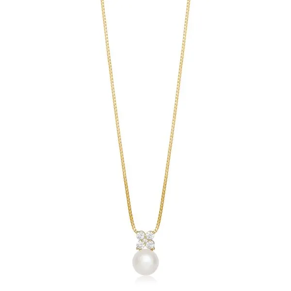 Halssmykke Ferskvannperle 925 Forgylt Sølv