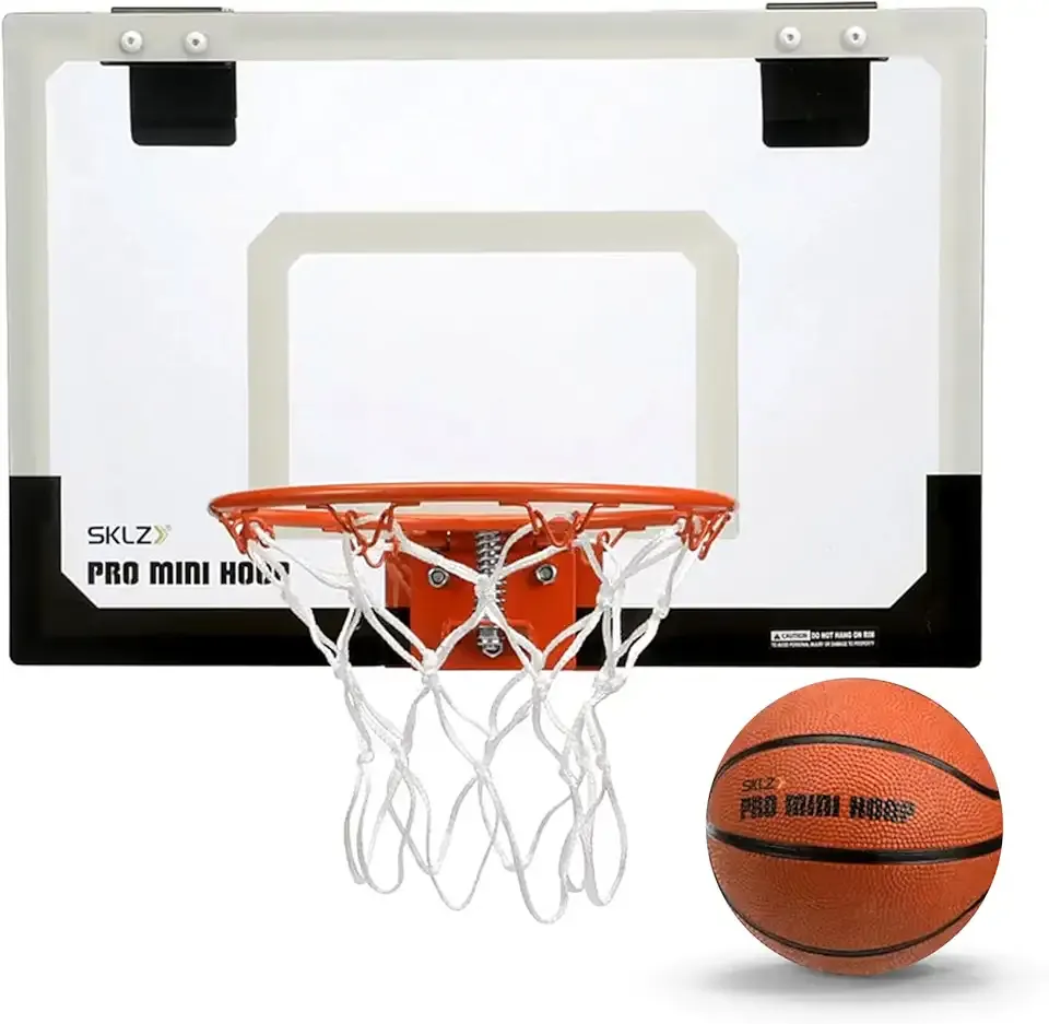 SKLZ Pro Mini Indoor Basketball Hoop - Over The Door – Portable - Great For Home, Dorms, Offices, and Gifts