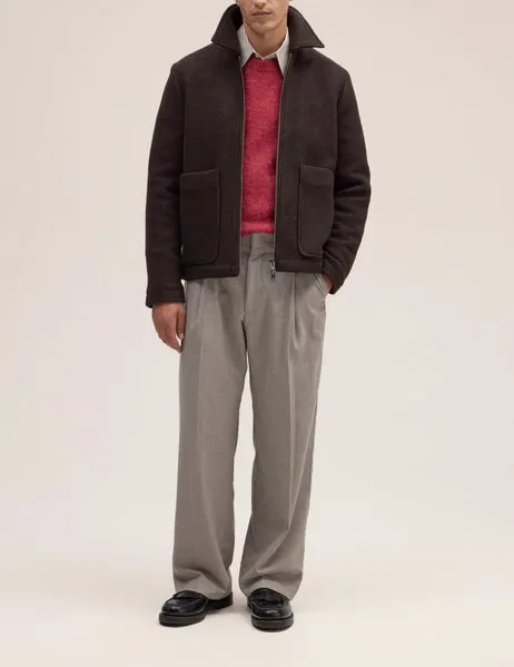Gael 8267 Zipper Wool Jacket Dusky Port