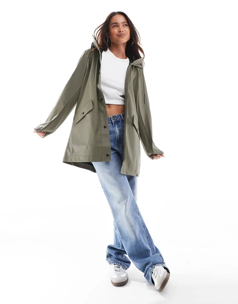 ONLY hooded raincoat in khaki