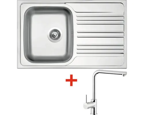 Nerezový dřez s baterií STAR 780 500 x 780 mm + baterie ELKA N52