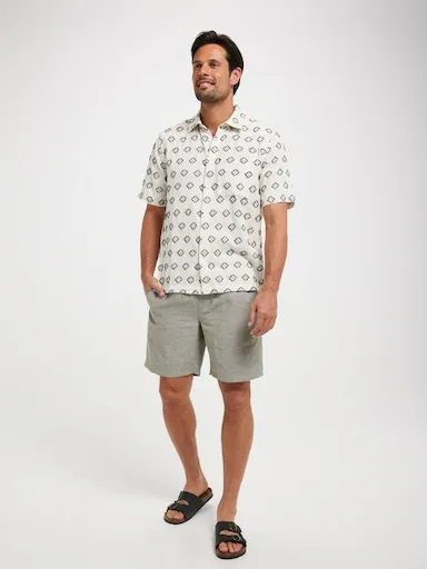 Just Jeans Short Sleeve Diamond Dobby Shirt
