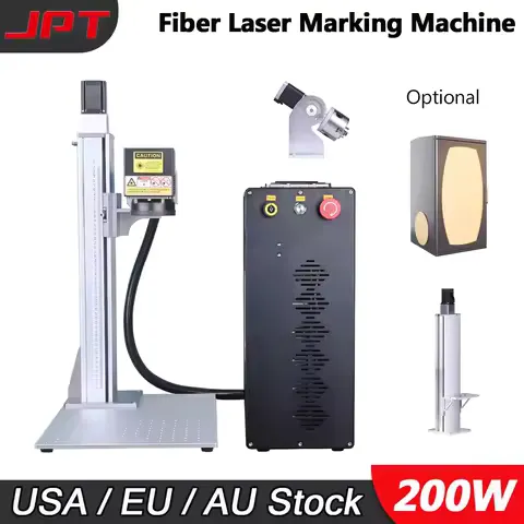 200W JPT MOPA M7 Galvo Fiber Laser Marking Machine For Gold Silver Metal Engraving Cutting 500mm 800mm Lifting Column