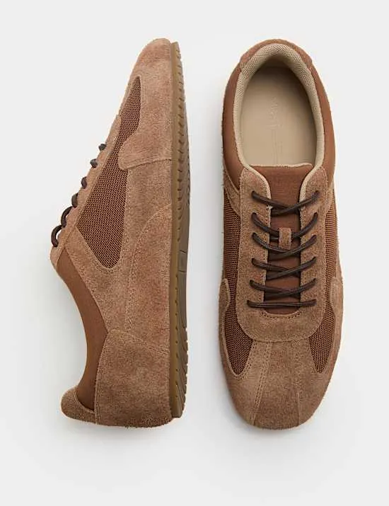 Suede Lace Up Trainers
