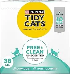 Purina Tidy Cats Free and Clean Unscented Cat Litter - 38 lb. Box Purina Tidy Cats Free and Clean Unscented…