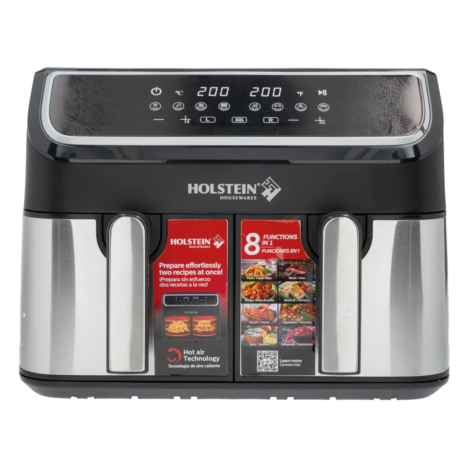 Air Fryer Digital Doble Canasta HOLSTEIN 9 Litros
