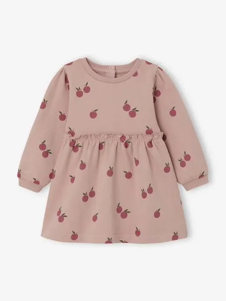 Robe bébé en molleton - rose poudré