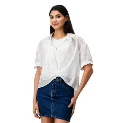 Blusa Camisera Mxstaza Mujer Diseño A Cuadros