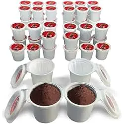 48 iFillCup Pods - Fresh Fill Dozens in Minutes for K Cup Brewers | Use Your Favorite Coffee: Estate, Exotic, Organic or Local Fresh Roast | Holds 50% More Coffee for a Richer Larger Brew (Red)