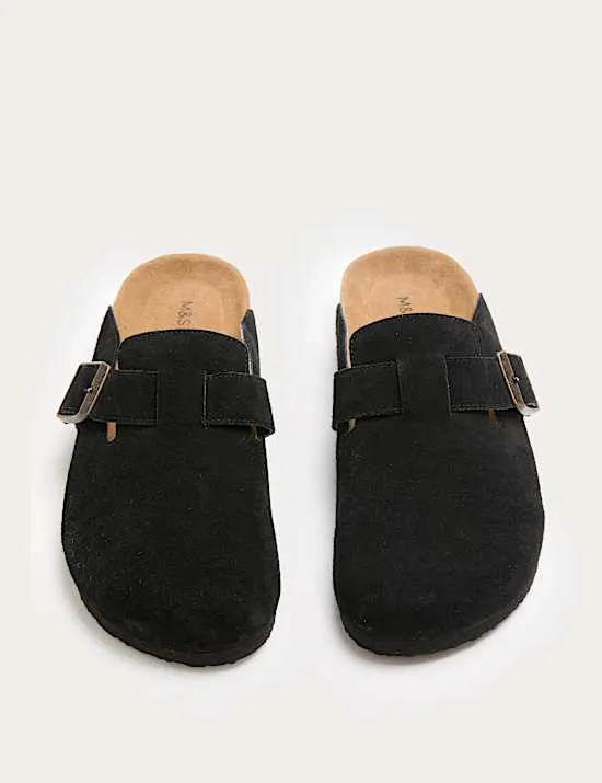 Wildleder-Pantoffeln mit Fußbett aus Kork