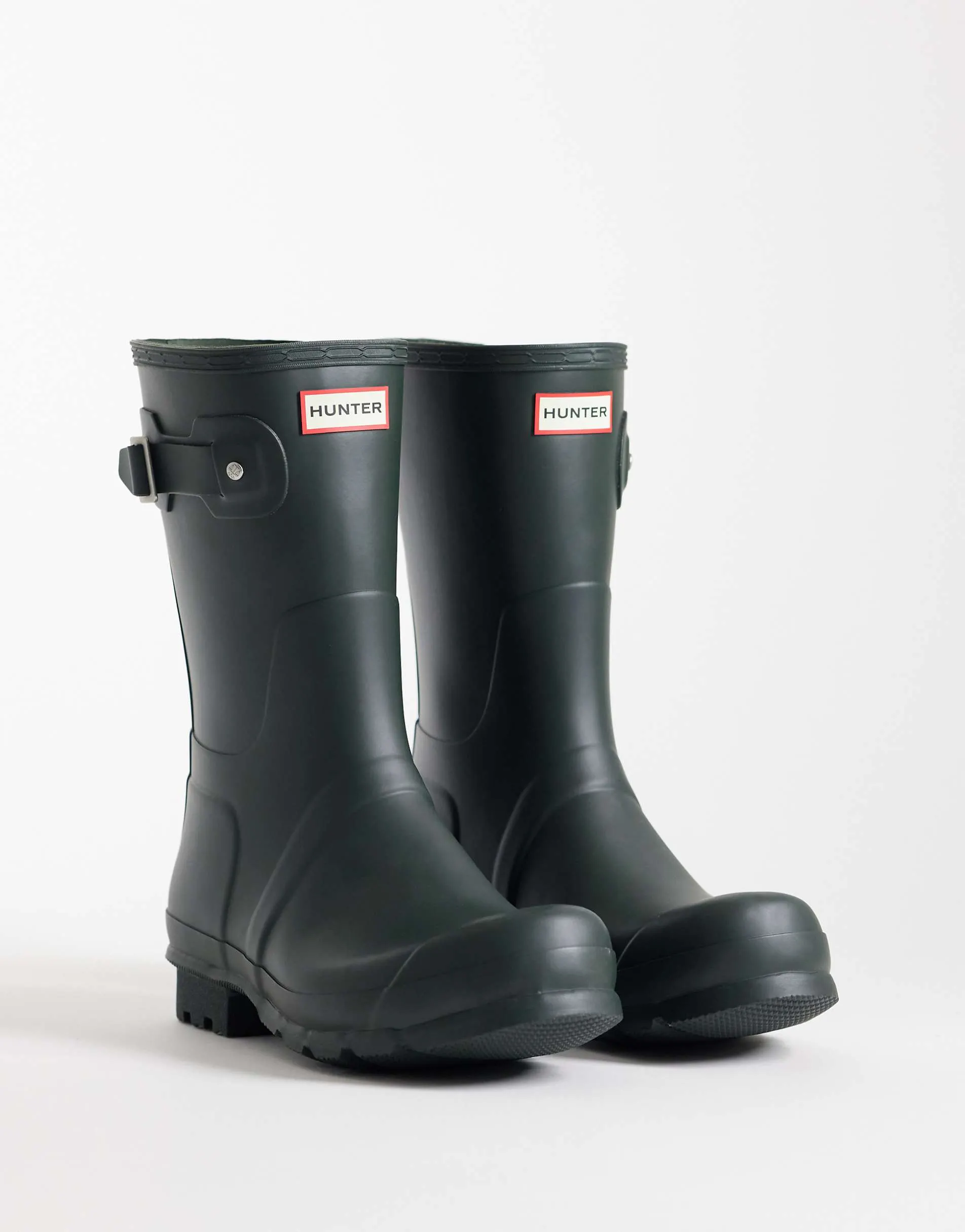 Hunter Original short wellington boots in dark olive