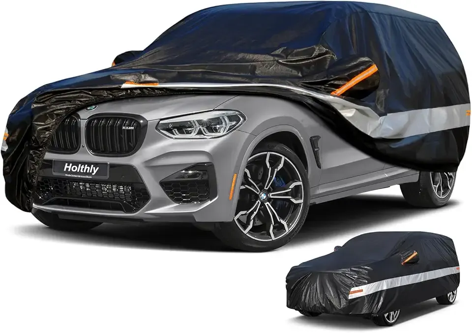 10 Layers Car Cover Waterproof All Weather for SUV,100% Waterproof Outdoor Car Covers Rain Snow UV Dust Protection. Custom Fit for BMW X3, Audi Q5, Nissan Rogue, Chevy Equinox,etc