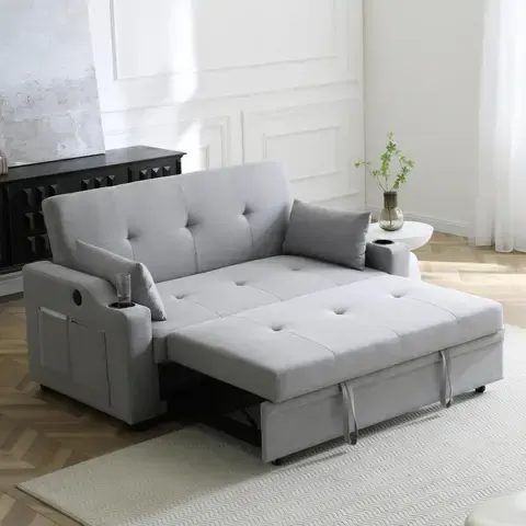 Sofá Cama 2 Cuerpos Pacerati Con Posavasos 140X90X49 Cm