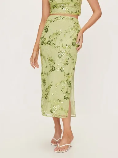 Cala Beaded Midi Skirt