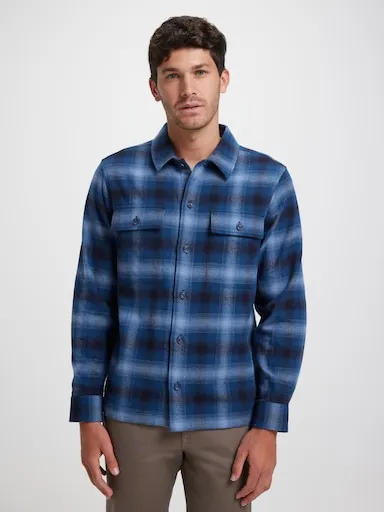 Just Jeans Long Sleeve Texture Check Overshirt