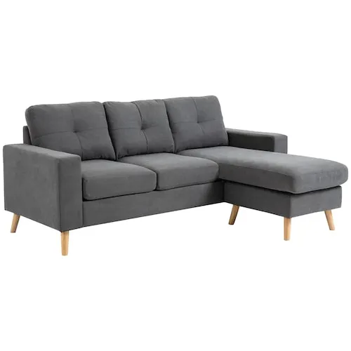 L Shape Sectional Sofa with Reversible Chaise for Bedroom