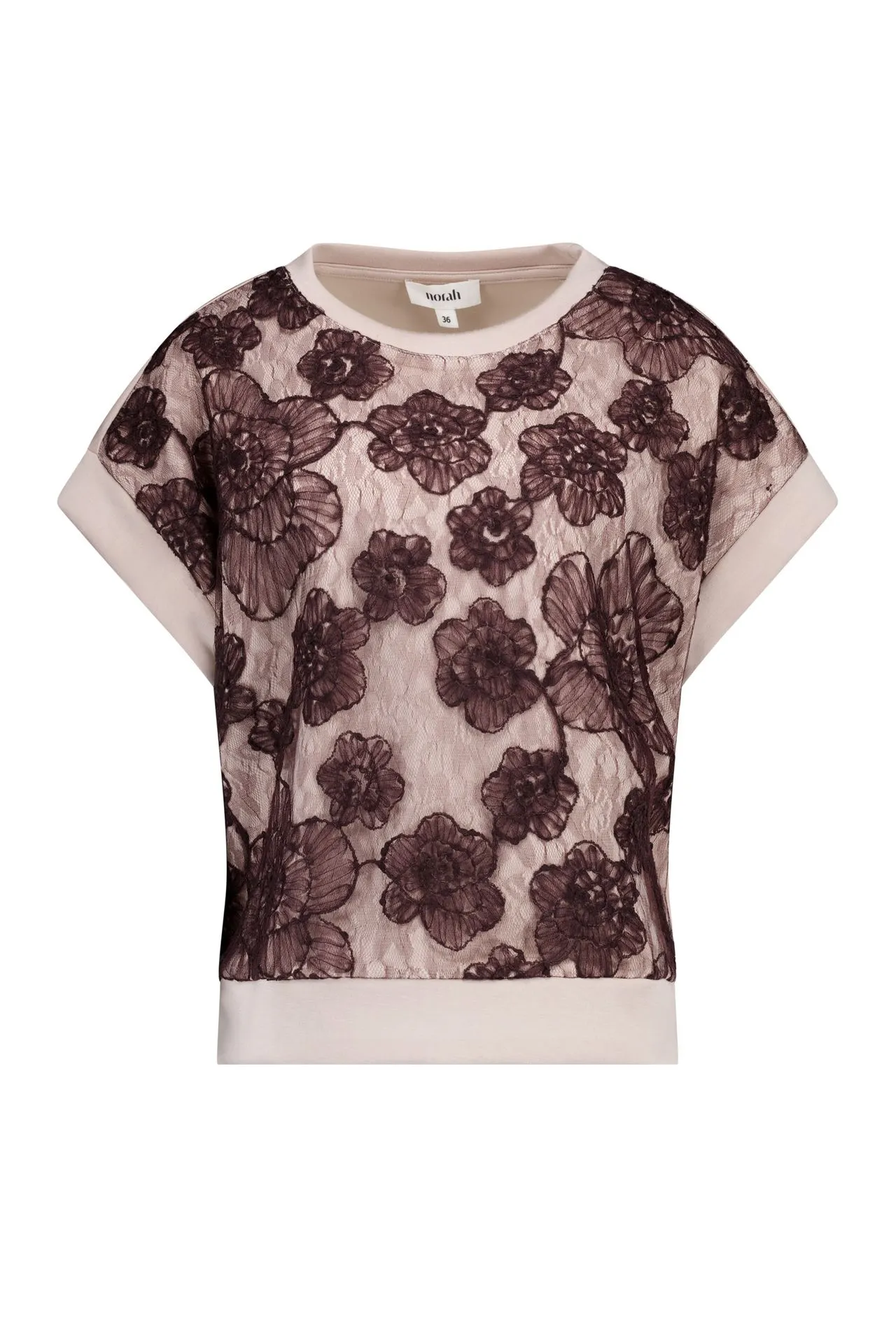 Zandkleurig shirt met bloemen