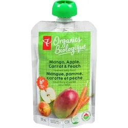 Mango, Apple, Carrot, and Peach Strained Organic Baby Food