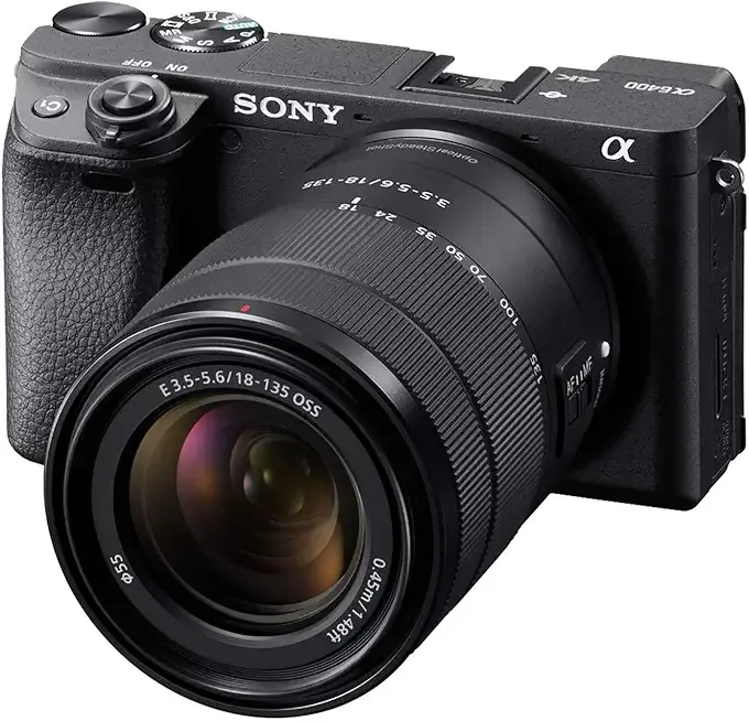 Sony Alpha a6400 Mirrorless Camera: Compact APS-C Interchangeable Lens Digital Camera with Real-Time Eye Auto Focus, 4K Video, Flip Screen & 18-135mm - E Mount Compatible Cameras ILCE-6400M/B
