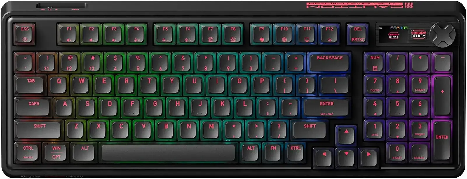 PIXIU 98 Mechanical Gaming Keyboard with Knob, Cherry MX2A Brown Switches, 8K Hz Polling, Tri-Mode Gasket Key-Board for PC/Mac/Laptop, Hot Swappable, PBT, RGB Backlit, 95 Keys