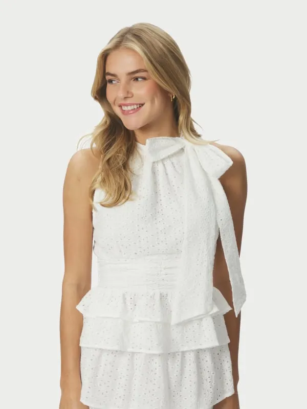 Ansol Emb Top Off White