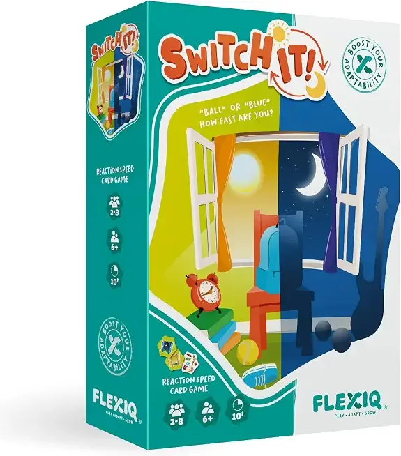 Switch It — Reaction Speed Card Game by FlexiQ, Brain Teasers for Kids 6+, Board Games for Family Night