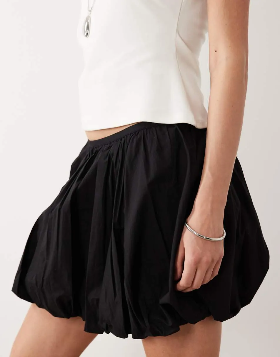 Gina Tricot balloon mini skirt in black