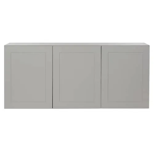 Hampton Bay Edson 54 in. W x 24 H x 13 D Assembled Kitchen Wall Cabinet with Adjustable Shelves, Grey (W5424)