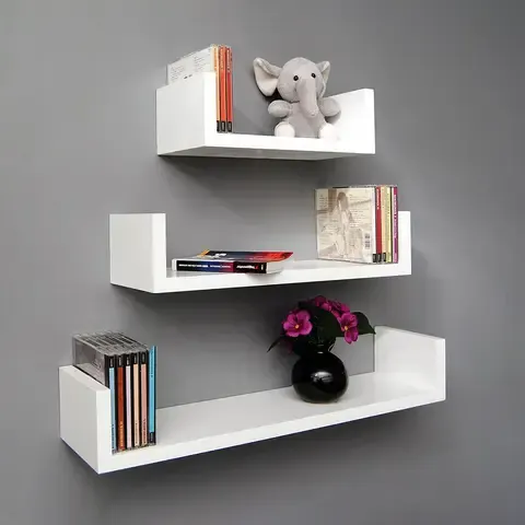 Set 3 Repisas Melamina 3 Nivel(es) 42x42x9.8 cm Blanco