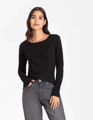 Maglia - A costine - nero