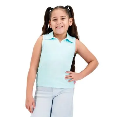 Playera Fantastic Niña Cuello Tipo Polo Diseño Liso Acanalado