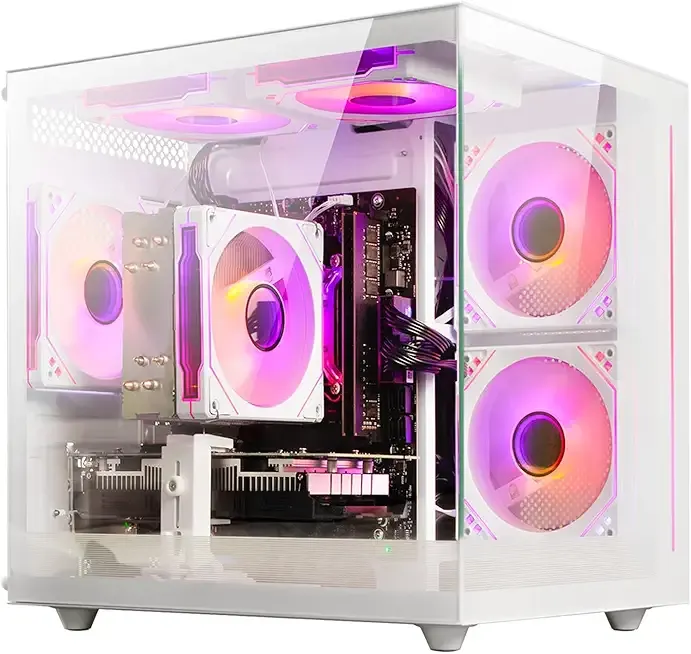 Desktop Computers,32G RAM,1TB NVMe SSD,Core i5-12400F,RTX 3050 6G,Prebuilt Gaming PC,Tower Computer Gamer,Work,VR,4K,Home and Business WiFi 6 White