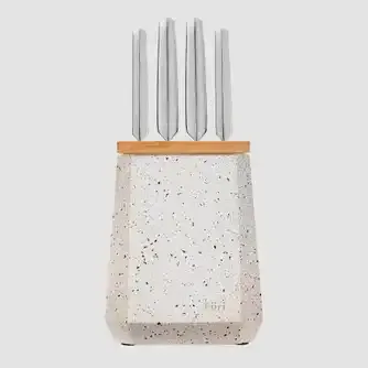 Furi Terrazzo Azure Stone Knife Block Set 5Pc