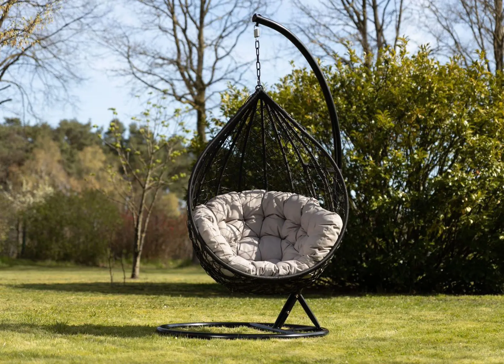 XXL-Hängesessel mit Loungekissen Graphit-Schwarz