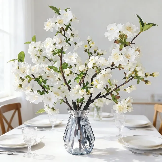 NICOLA 5pcs Ramas Flores Cerezo Artificial | Sakura Realista Tallos Texturizados Flores Llenas, Decoración Interior Boda Hogar Salón