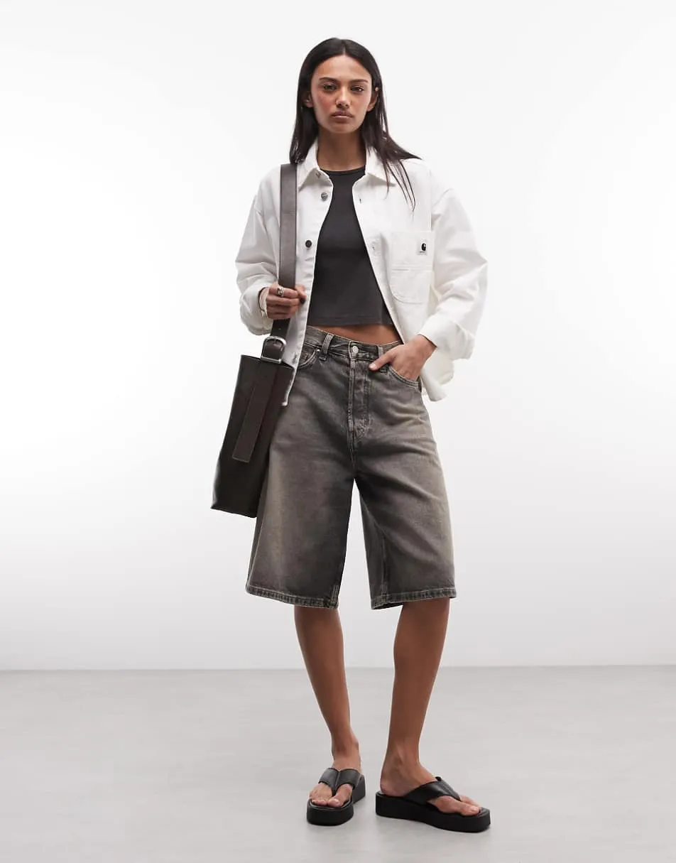 Carhartt WIP georgia shirt jacket in cream