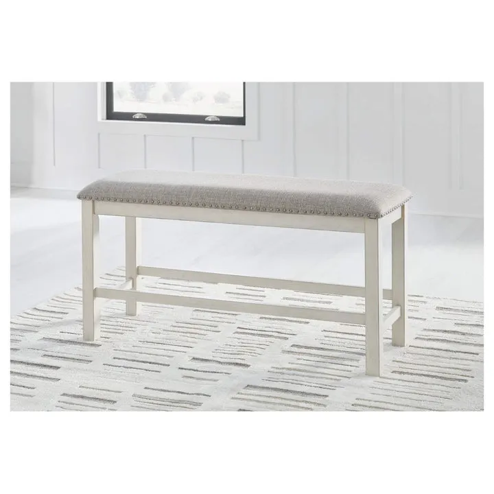 Robbinsdale Counter Height Upholstered Dining Bench - Antique White