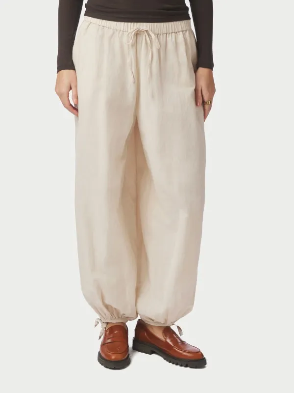 Roxane Balloon Linen Pants Sand